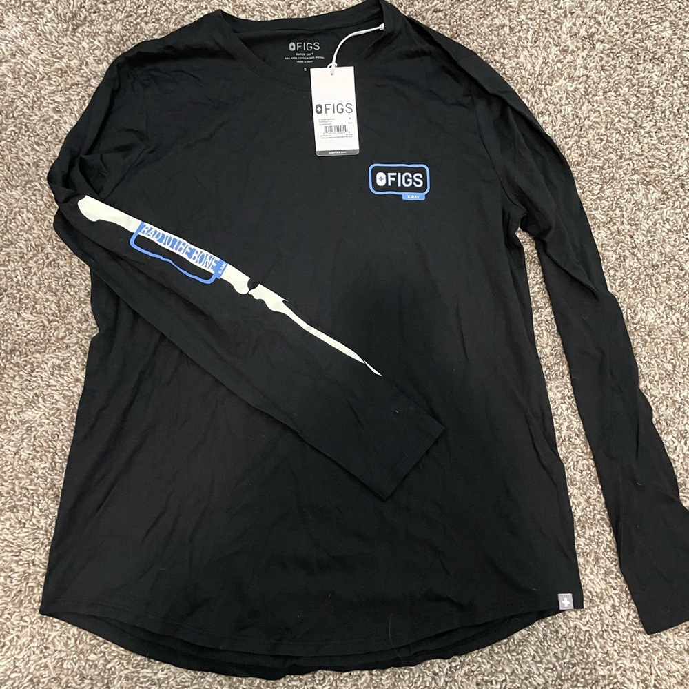 NWT Figs Radiology / X-ray / Imaging Long Sleeve Black
